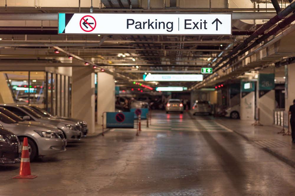 Clean indoor parking garage serviced by Jason's Property Care