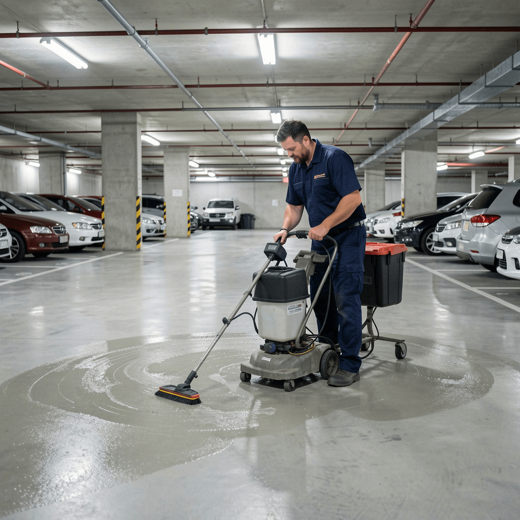 Professional parking lot cleaning and maintenance
